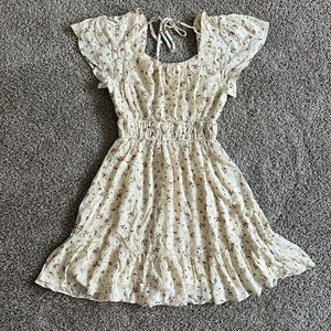 Altar'd State Cream boho Floral sun dress size small